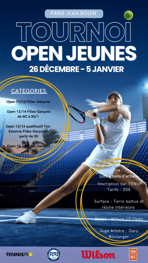 PJB TENNIS // TOURNOI OPEN JEUNES DE NOËL